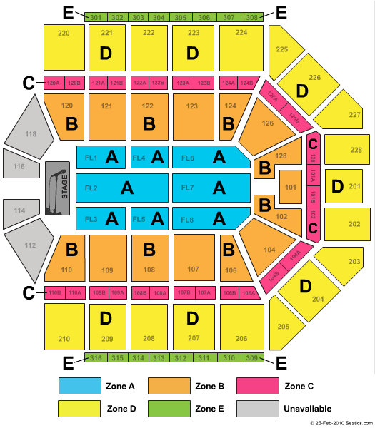 Van Andel Arena Daughtry Zone Seating Chart